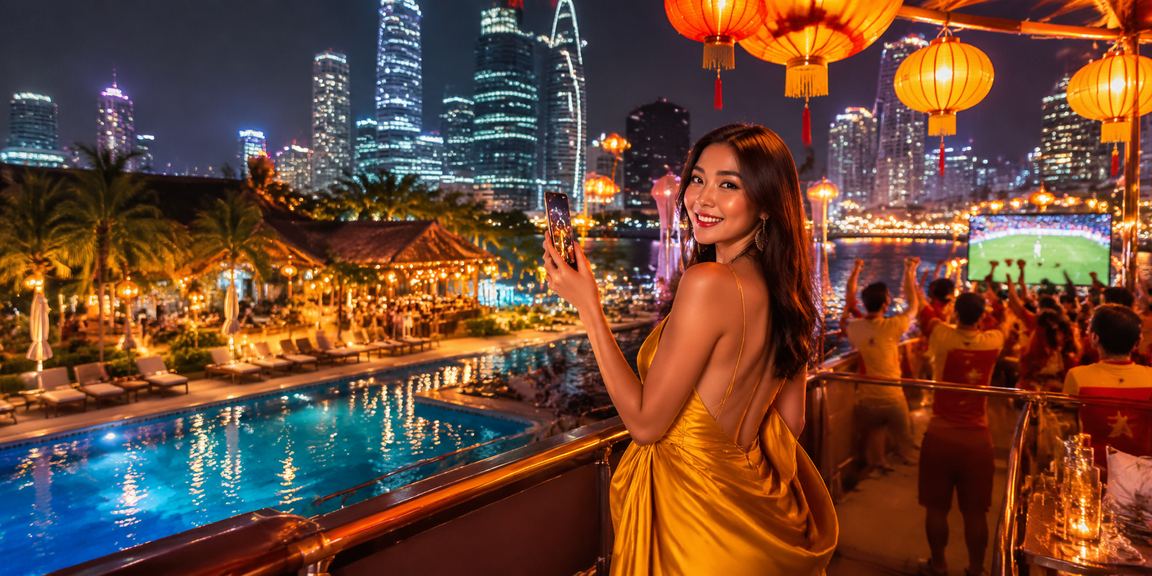 Người dùng Hà Nội xem kết quả xổ số trên điện thoại tại chợ đêm