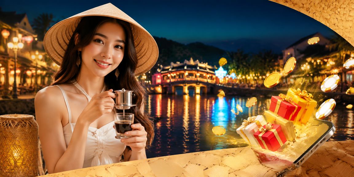 Người dùng tại Huế với nón lá truyền thống đăng ký nhận thưởng chào mừng trên app
